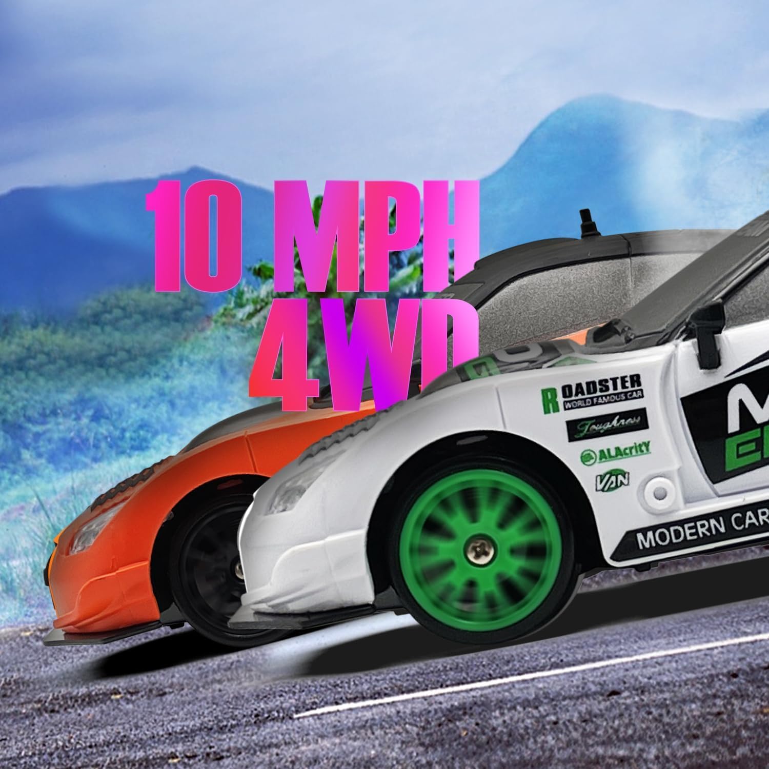 Coche De Derrape RC 1:24 – 2.4GHz, 15 Km/h, 4 Ruedas, Faros LED, Batería Recargable, Ideal Para Adultos Y Niños