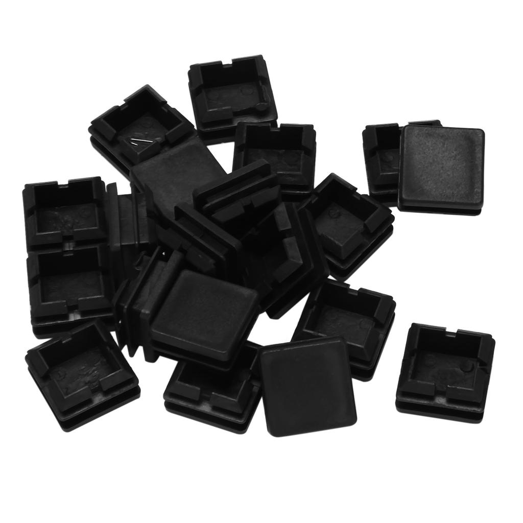 Good-Square Table Chair Leg Tube Pipe Feet Insert Cap 25Mmx25mm 100Pcs Black