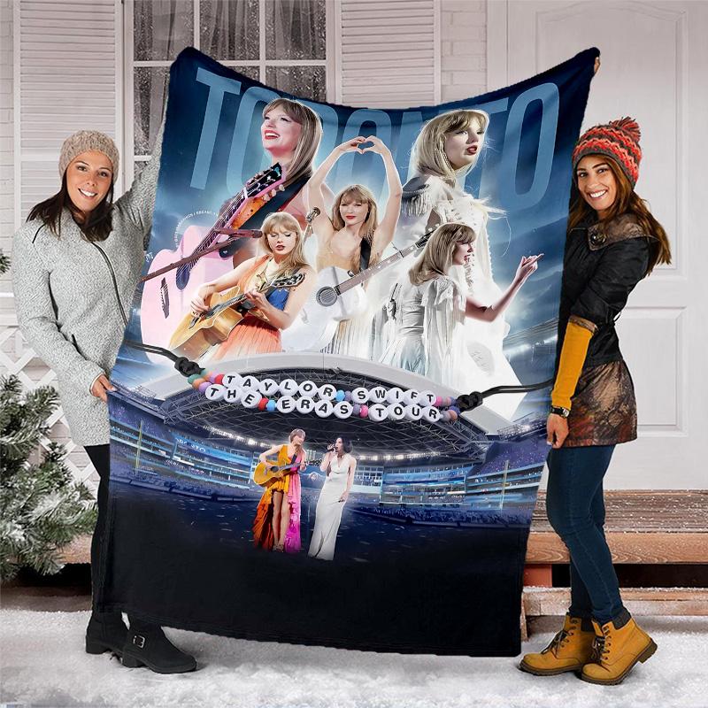 1 Stück Taylor Swift2 Thema Decke - Digitaldruck, Polyester, Gemütlich für alle Jahreszeiten, Perfekt für Draußen, Camping und Reisen