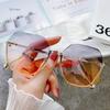 Runde Sonnenbrille Damen Marken-Designer Farbverlauf Mode Sonnenbrillen Damen Randlos Metall Oculos De Sol Luxus-Designer Brillen