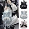 Zaino Carino in Ecopelle Borsa a Spalla Lolita con Pizzo Orecchie da Gatto Stile Giapponese Cartella Scolastica