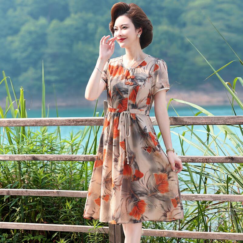 

Elegant Floral Print Summer Cheongsam Dress 4XL