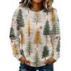 Women's Casual Long Sleeve Christmas Print Neck Pullover Sweatshirt Top