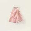 Girls Casual Dresses Summer Children Clothing Sweet Vest Baby Cake Round Collar Fashion Soild Sweet Pink