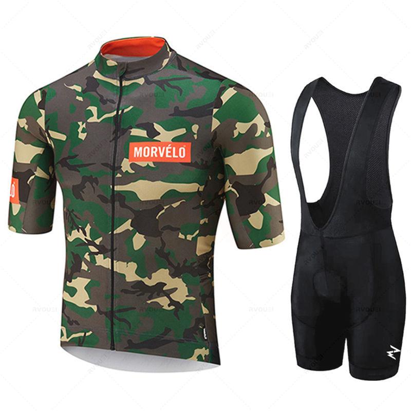 Morvelo Herren Radhose Kurze Ärmel Fahrradbekleidung Sportbekleidung Outdoor MTB Ropa Maillot Ciclismo Trägerhose 2026 Sommer Atmungsaktives Radsportanzug Set