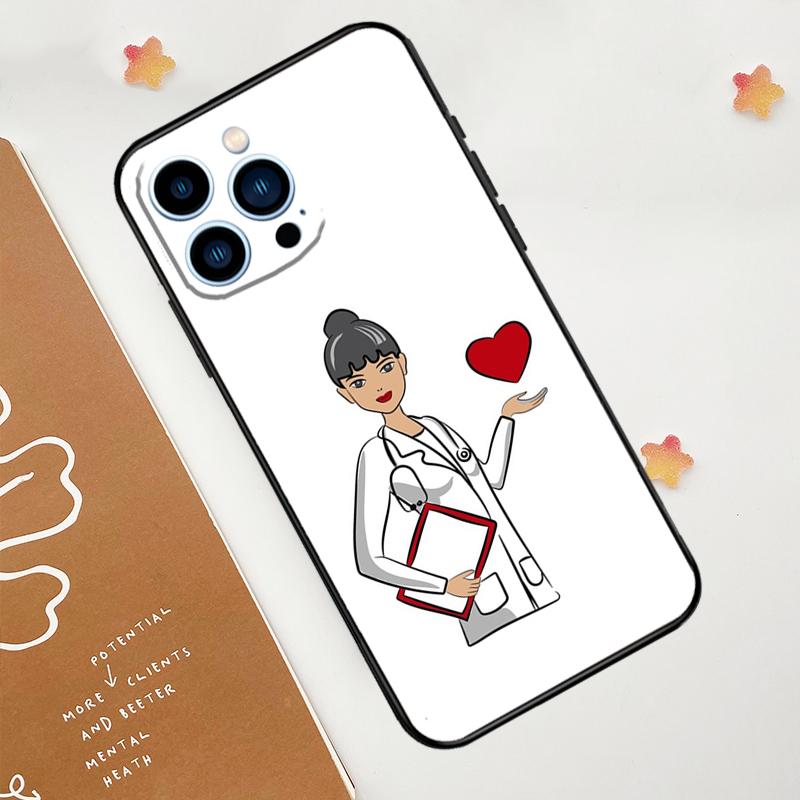 Nurse Medical Health Heart Phone Case For iPhone 17 Pro Max 11 14 15 16 Pro Max 12 13 mini 16 Plus 16e 17 Air Funda
