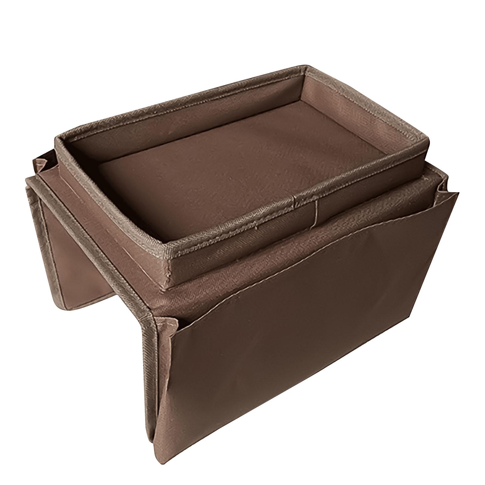 

Органайзер на подлокотнике для дивана с подставкой для чашек, дистанционный держатель, прикроватные карманы для хранения, сумка One Size кофейный