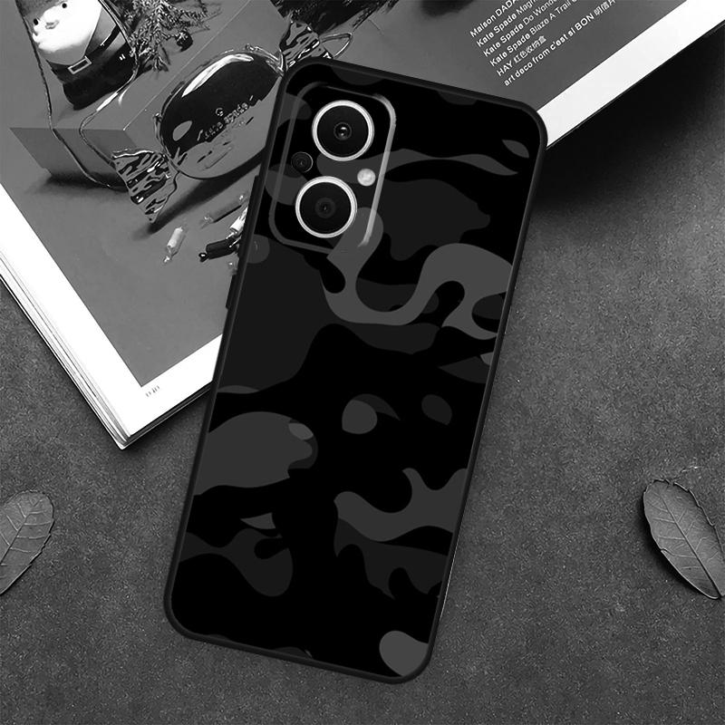 Schwarze Nacht-Tarnung Camouflage Hülle Für OPPO Reno 13F 14F 12F 11F 12 11 10 14 Pro 8T 8 Lite OPPO Find X9 X8 X6 X5 Pro Abdeckung