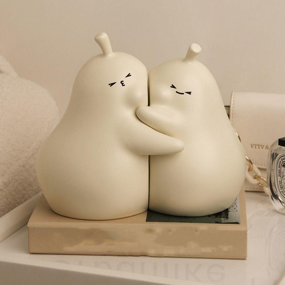 2pcs Cute Book Holder Creative Pear Decorative Bookends Crafts Hug Pear Book Stand  Birthday
