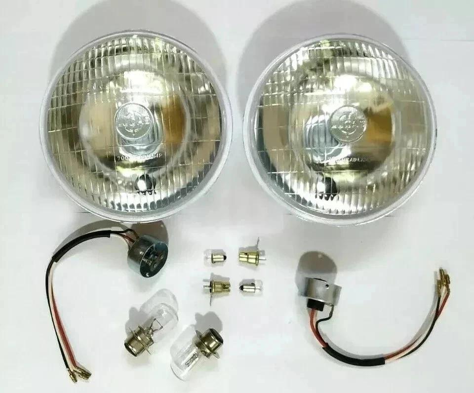 

2 Lucas 7 12V Old Model headlight Fits Land Rover 1 2 2a MG