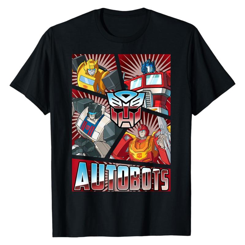 

G1 Transformers TShirt Optimus Prime Bumblebee Jazz Hot Rod Classic Graphic Print Crew Neck Cotton Oversized High Street Tops S