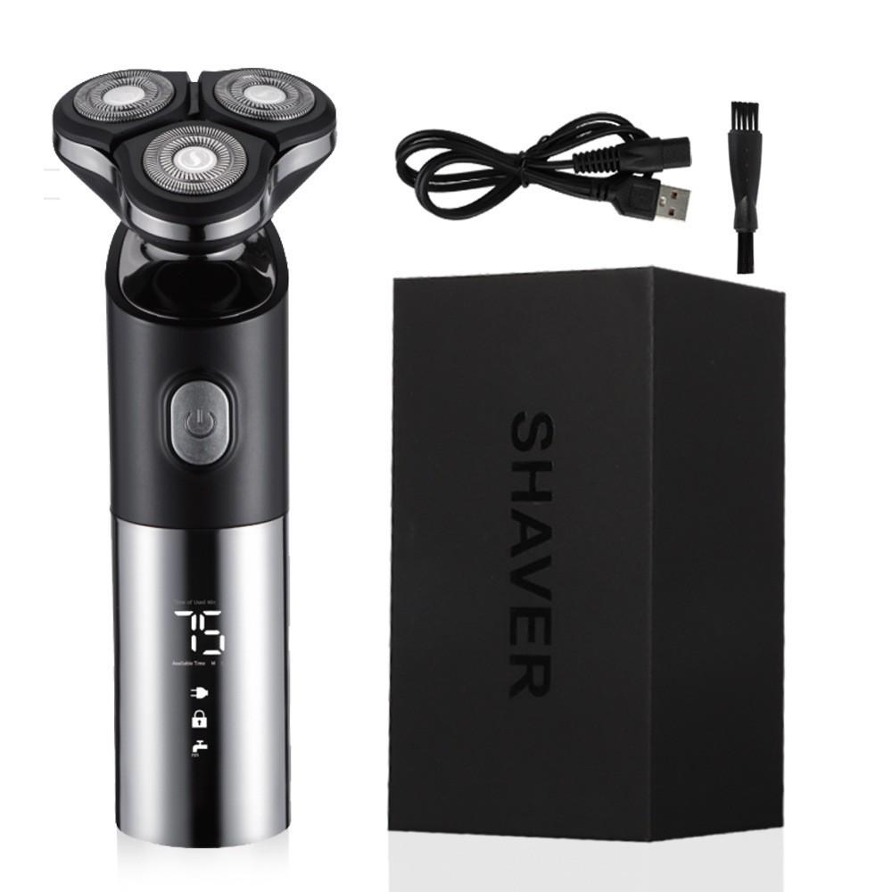 Men's Rechargeable Wet & Dry 3D Floating Shaver - Full Body, Washable, Electric, Three-Blade.