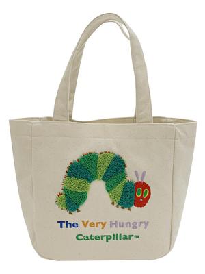 [Atelier Momo & Momo] [World of Eric Carle] [The Very Hungry Caterpillar] Canvas Mini Tote Bag, Lunchtime Sub-Bag, One-Mile, Sagara Embroidery,