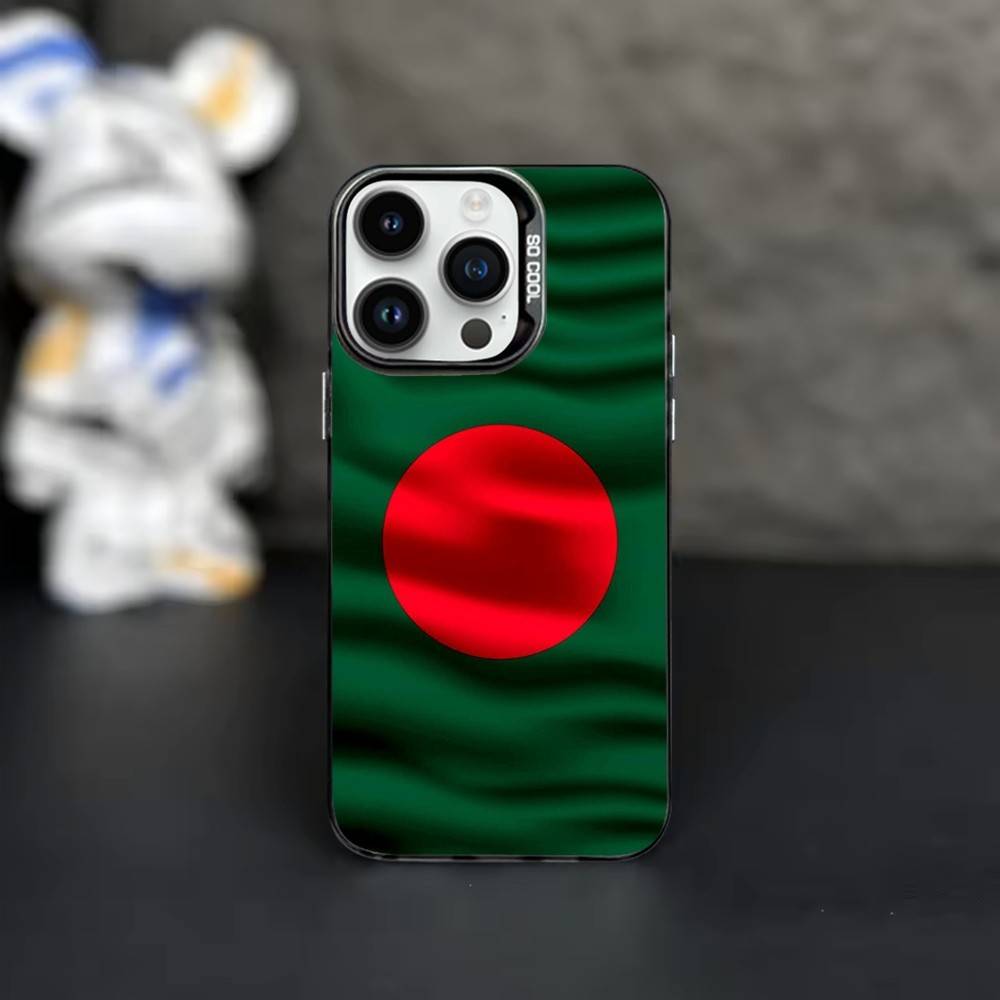 B-Bangladesh P-People Flag Phone Case For iPhone 16,15,14,13,12,11,Mini,Pro,MAX Black Matte Shockproof Cover