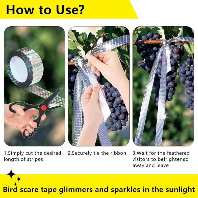 50/80M Reflective Bird Repellent Fright Tape Anti-bird Laser Flashing Tape Double-sided Deter Pigeons Crows Birds Ribbons