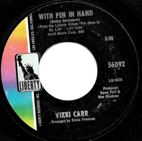 7inch Record VIKKI CARR With Pen In Hand LB2678 Liberty 1969 US Pop Used