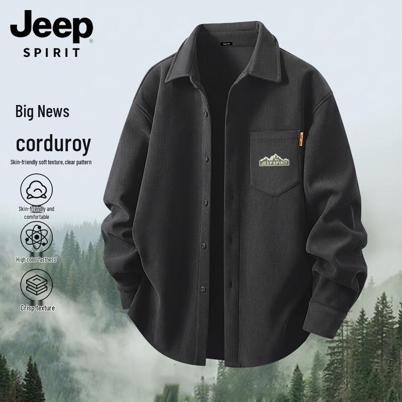 JEEP SPIRIT Men s Long-Sleeve Corduroy Shirt 2XL