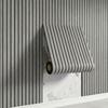 Self-adhesive Wood-grain Slat-effect Wall Sticker – 3D Grooved Grid-stripe Panel Wallpaper Roll