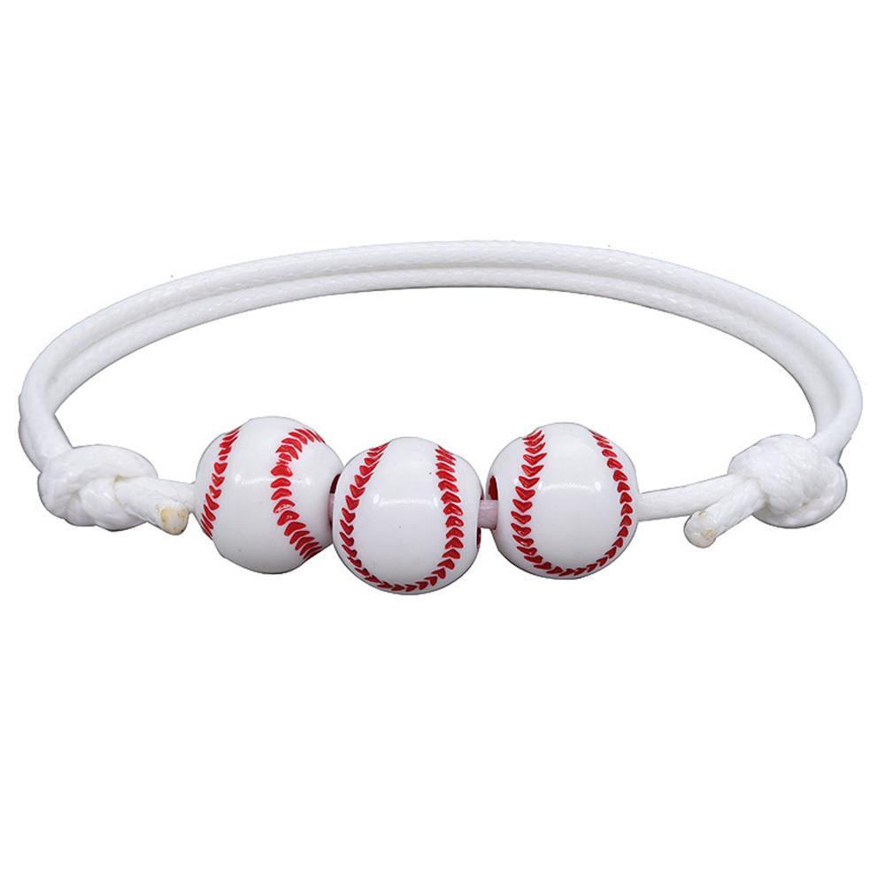 Fashion Football Basketball Baseball Braided Bracelet Adjustable Wrist Rope Unisex Couple Bangle Students Sports Match Souvenir