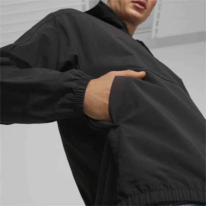 Puma Bluza z kapturem na zamek w jednolitym kolorze z logo Męskie kurtki Czarny 680350-01