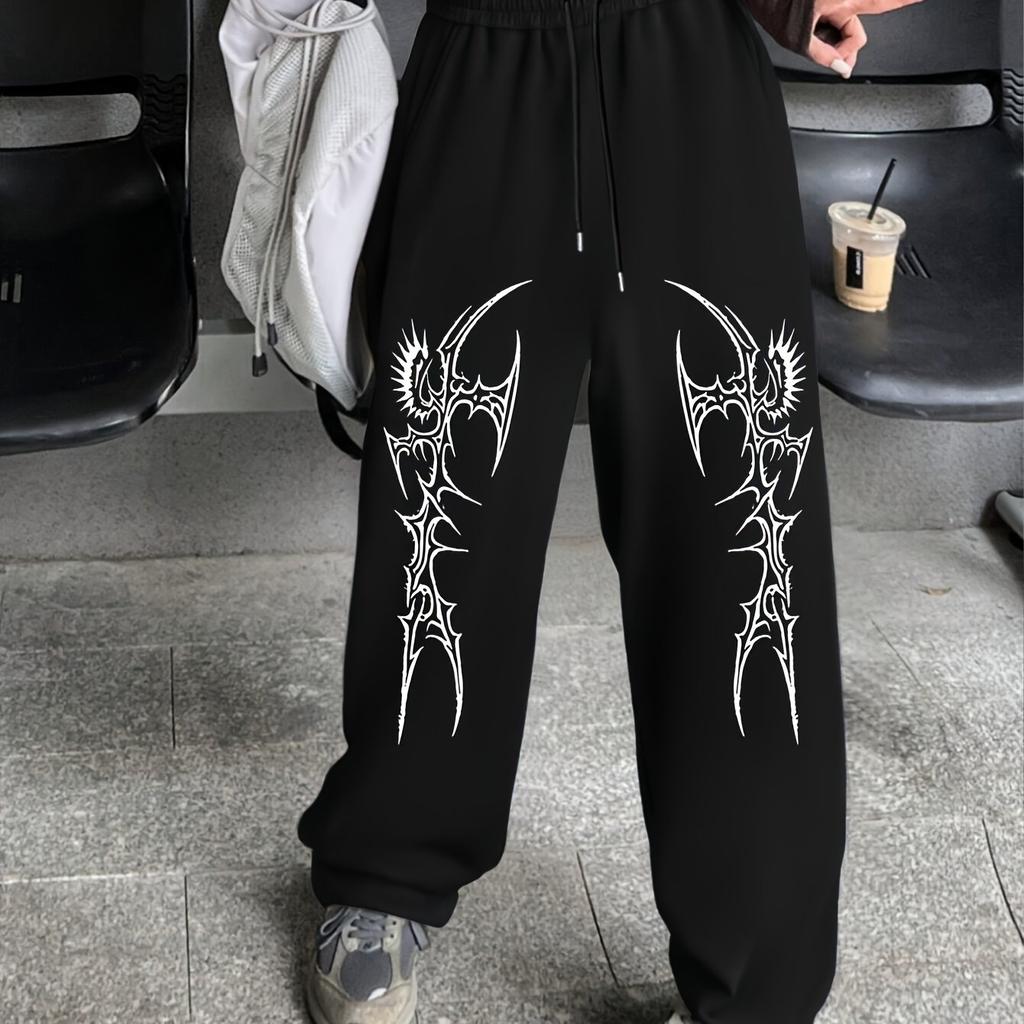 Men's and Women's Street Fashion Printed Gothic Style Trend Quick Drying Casual Sports Comfortable Pants