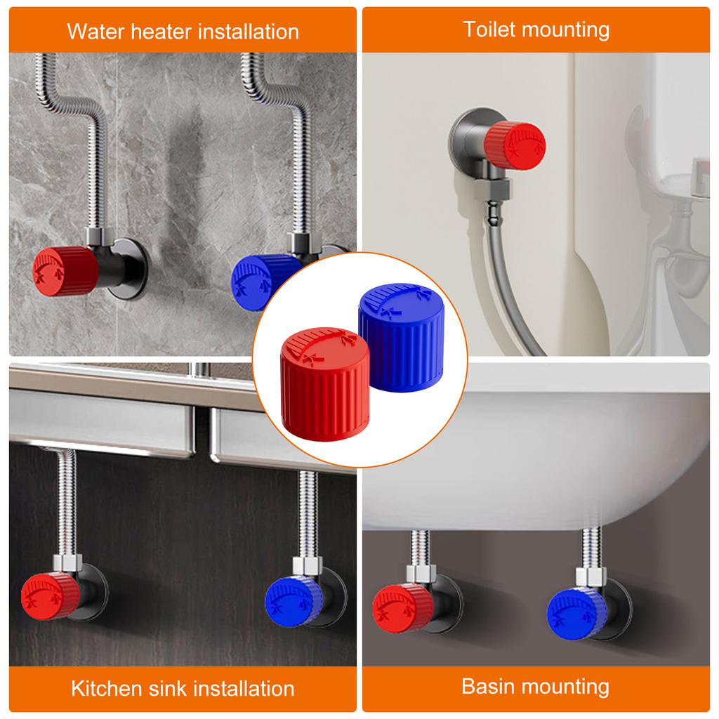 Bathroom Valves Handle Cover NonSlip Angle Valves Cover Grip Silicone Handwheel Sleeve for Most Angle Valves Handle