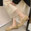 Fashion 2025 New Square Toe Shallow Mouth Lace Bow Slip Strap Soft Sole Waterproof Non-Slip Low Heel Single Shoes for Women