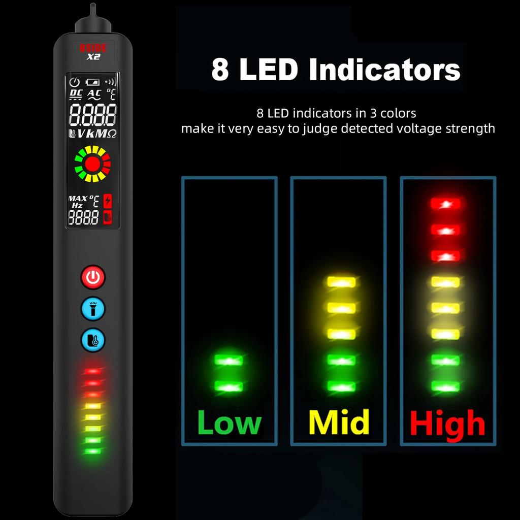 Spannungsprüfer Teststift Intelligentes Multimeter X2 Infrarot-Thermometer stromführender Draht NCV Durchgangsprüfer X2A Digitales Multimeter