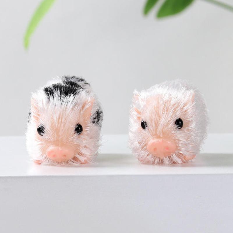 Simulation Hairy Pig Doll Soft Silicone Toy Realistic Animal Squeeze Decompression Stress Relief for Kids School Home Desk
