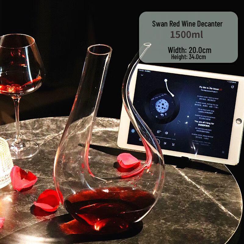 Crystal Glass Swan Wine Decanter