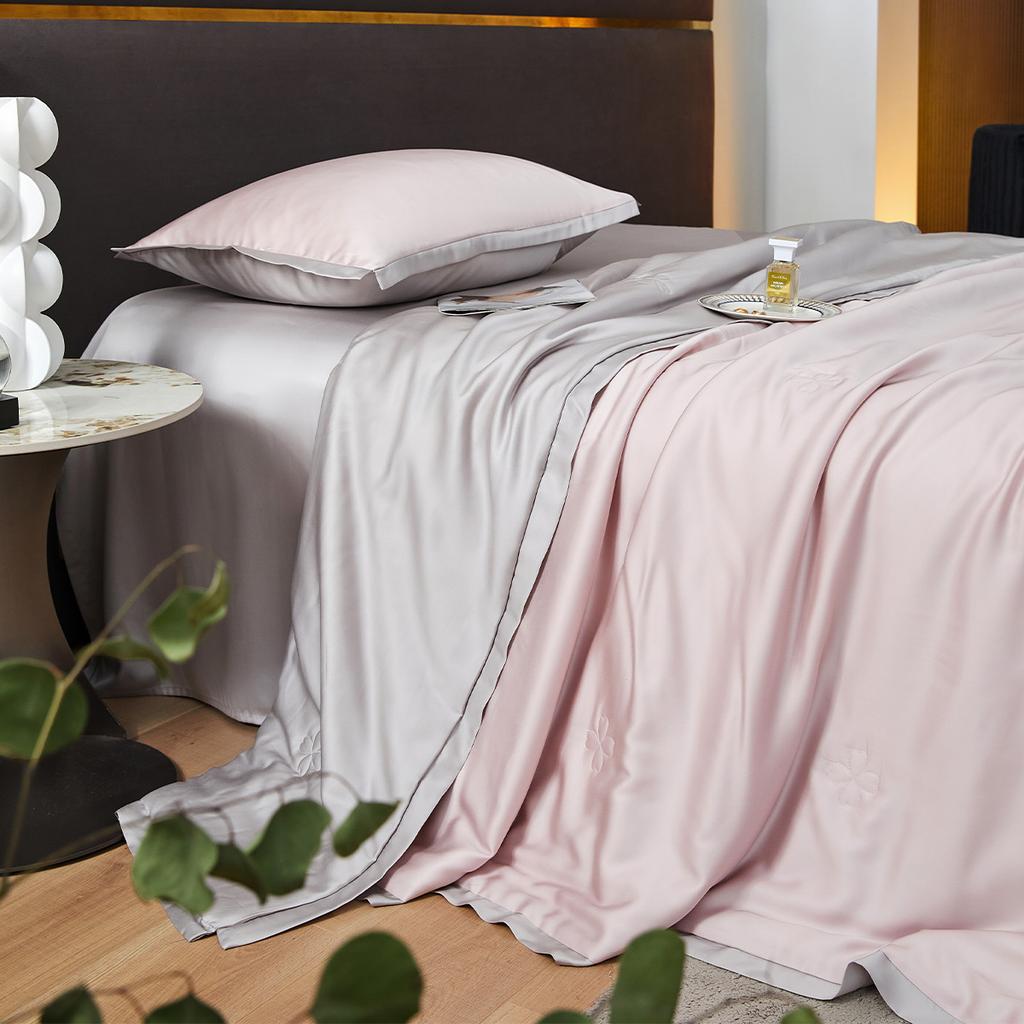 60 Cool Silk Sleek Simple Solid Color Lanjing Tencel Summer Cool Quilt/Summer Cool Quilt Four Piece Set