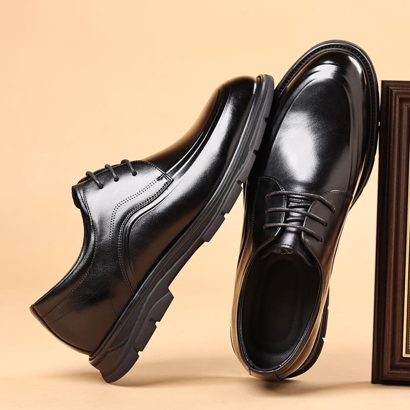 Мужские деловые кожаные туфли Повседневная мужская обувь из натуральной кожи Удобные — фото 3
