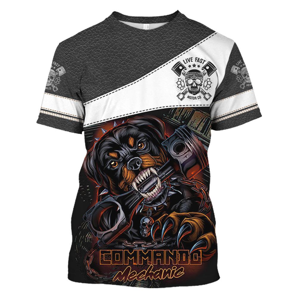 Men's T-shirt Retro T-shirt Summer Clothing Personalized Name Mechanic 3D Printed Top 5XL Street Casual