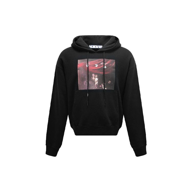 

Off-White с капюшоном Caravaggio с напылением, черные/белые мужские топы OMBB037S21FLE0031001 S