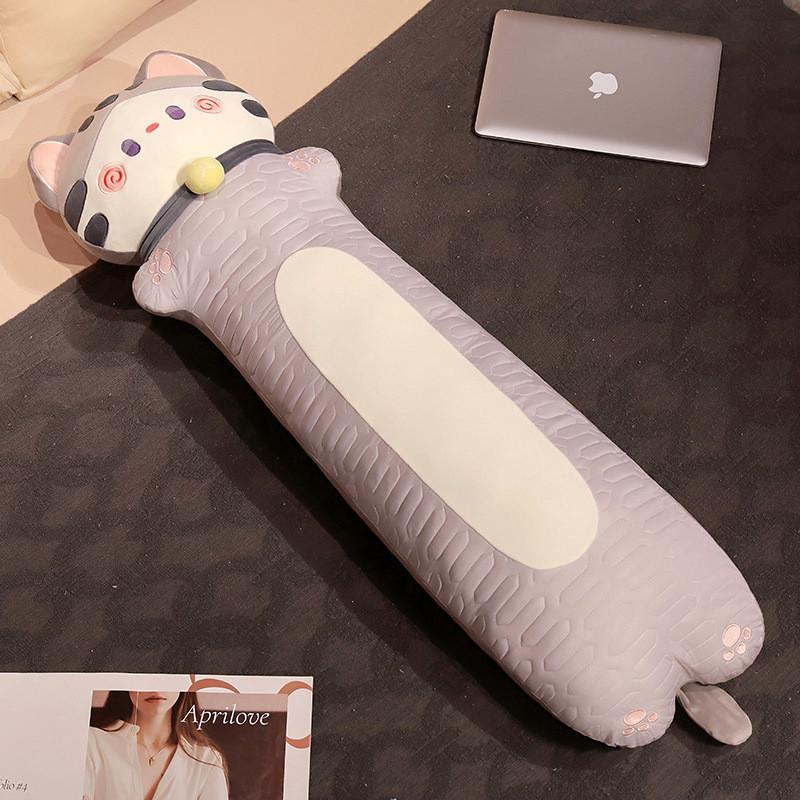 

Adorable Cat Shaped Body Pillow For Girls And Boys With Soft Pp Cotton Filling 110cm/43.31in сірий
