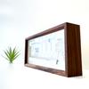 KATOMOKU Thermo Clock Walnut km-152WA Wooden Clock with Thermometer and Hygrometer, Wall or Tabletop Use, 25.5 x 12.1 x 4.6 cm