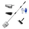 Professional Poultry Waste Shovel Corrosion Resistant Stainless Steel Cleaning Tool For Chicken Coops Maintenances