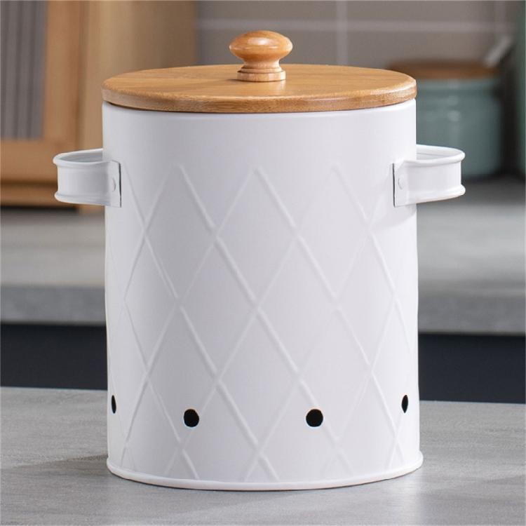 Vintage Style Potato Onion Garlic Storage Container with Ventilation Holes Space Saving Kitchen Storage Bins