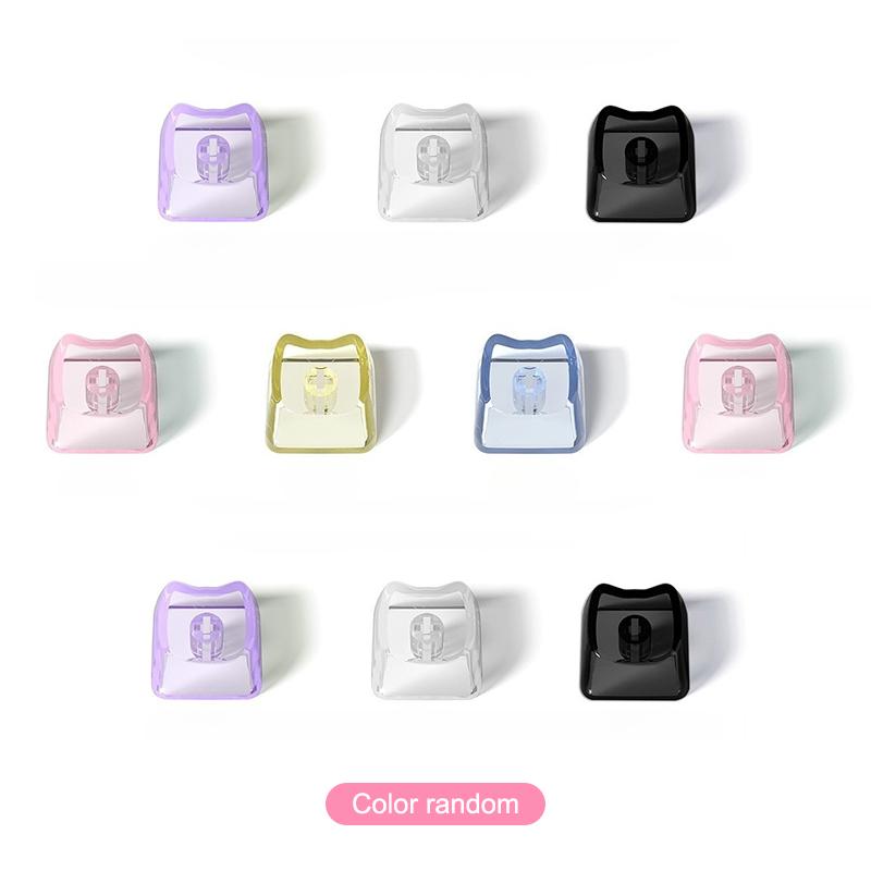 20Pcs Transparent Cute Cat Keycaps PBT 1U Blank MAO Profile for Custom Mechanical Keyboard Modification