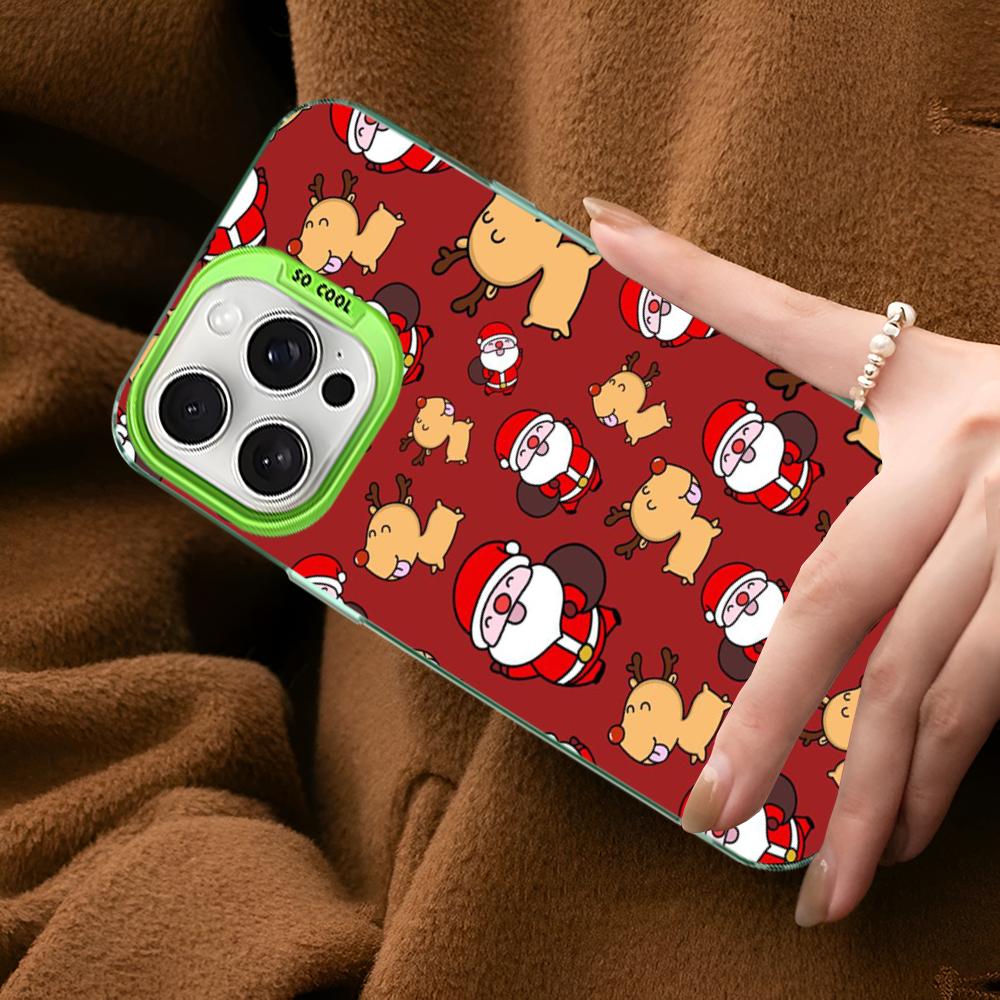 Weihnachts-Cartoon-Neujahrs-Handyhülle Für IPhone 16 15 14 13 12 11 Pro Max X XR XSMAX 8 7 Plus Matte Stoßfeste Rückabdeckung
