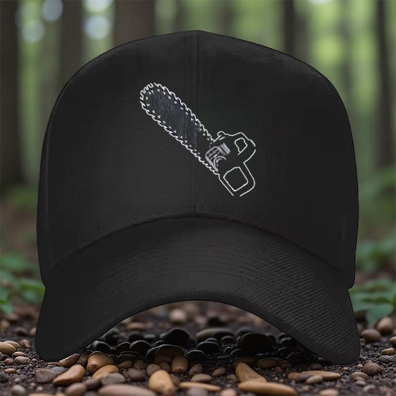 Electric Saw Print Baseball Cap Adjustable Snapback Hat Unisex Outdoor Casual Style Cap