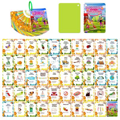50 Treasure Hunt Park Scavenger Hunt Game Cards Children'S Puzzle Early Education Enlightenment Quiet Book Education