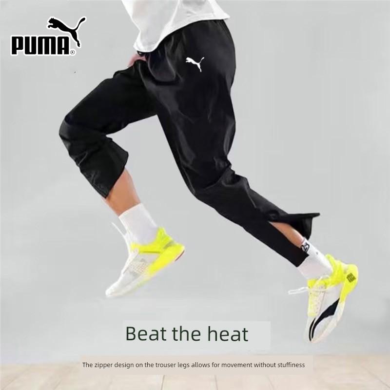 Puma Men s Sports Pants 2026 Summer New Black Training Pants with Zipper and Jogger Cuffs Casual Pants M чёрный