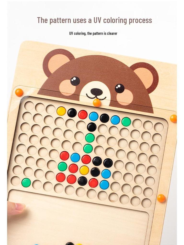 Children's Wooden Magnetic Maze Puzzle & Drawing Board - Early Education Toy with Magnetic Pen Control