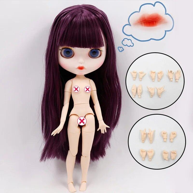 

Кукла ICY DBS Blyth Нет. 4 изогнутые губы, матовое лицо на заказ с бровями, тело 1/6 bjd, аниме doll with hands AB