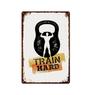 Funny Text Sign Exercise Fitness Poster Gym Training Room Wall Decor Pin Up Tin Sign Man Cave Art Poster Decoration Metal Plate