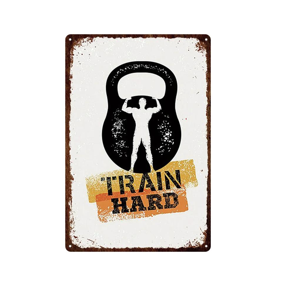 Funny Text Sign Exercise Fitness Poster Gym Training Room Wall Decor Pin Up Tin Sign Man Cave Art Poster Decoration Metal Plate