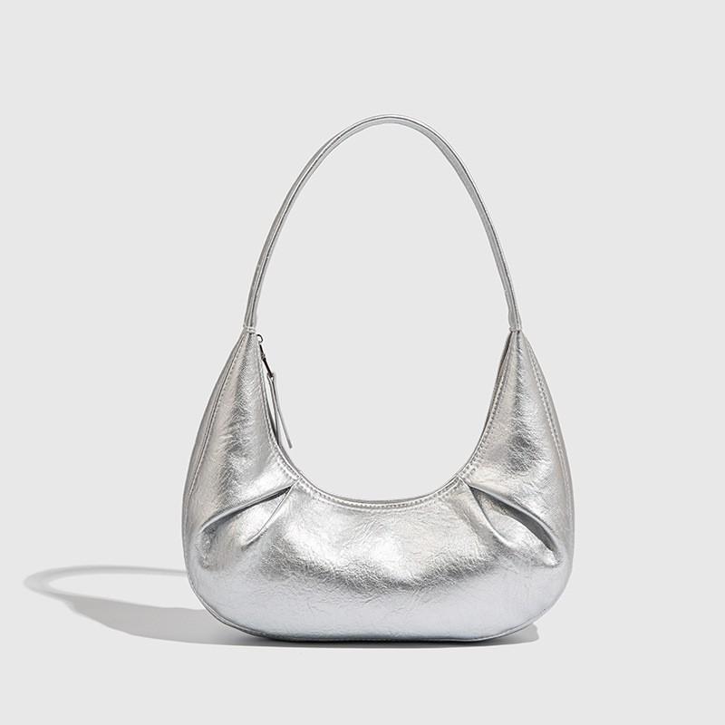 

Z 2025 New Women s Bag High-quality Black Light Luxury Oval Popular Mini Portable One-shoulder Underarm серебряный