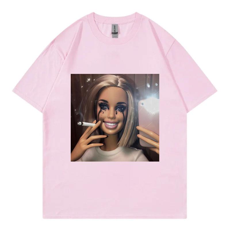 What Is Love  Funny Disgusting Doll Face Meme Tshirt Gothic Fashion Short Sleeve Tshirts Men Women Casual Oversized T Shirts