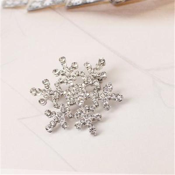 PULABO Diamond Christmas Snowflake Brooch Pins Christmas Corsage Gift Durable